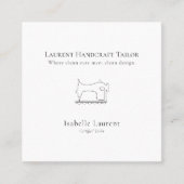 Minimalistische Tailor Seamstress professional Vierkante Visitekaartje (Voorkant)