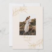 Minimalistische tak blad aangepaste Afbeelding bru Bedankkaart (Achterkant)