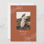 Minimalistische tak blad aangepaste Afbeelding bru Bedankkaart (Achterkant)