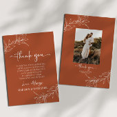 Minimalistische tak blad aangepaste Afbeelding bru Bedankkaart