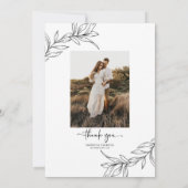 Minimalistische tak blad aangepaste Afbeelding bru Bedankkaart (Achterkant)