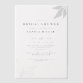 Minimalistische tak laat chique Vrijgezellenfeest Vellum Uitnodigingen (Voorkant)