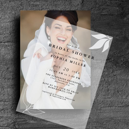 Minimalistische tak laat chique Vrijgezellenfeest Vellum Uitnodigingen