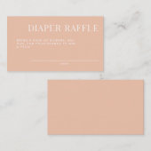 Minimalistische Tan Baby shower Luier Raffle Informatiekaartje (Voorkant / Achterkant)
