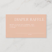 Minimalistische Tan Baby shower Luier Raffle Informatiekaartje (Voorkant)