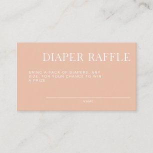 Minimalistische Tan Baby shower Luier Raffle Informatiekaartje