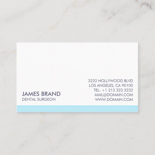 Minimalistische tandheelkundige kliniek visitekaartje (Achterkant)
