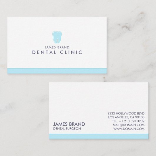 Minimalistische tandheelkundige kliniek visitekaartje (Voorkant / Achterkant)