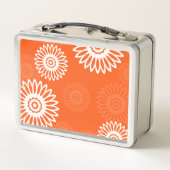 Minimalistische tangerine sinaasappel daisy floral (Achterkant)