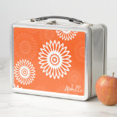 Minimalistische tangerine sinaasappel daisy floral (In situ)