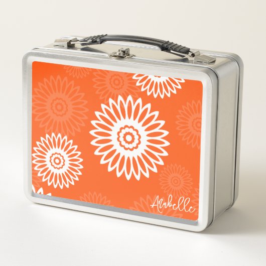 Minimalistische tangerine sinaasappel daisy floral (Voorkant)