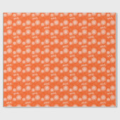 Minimalistische tangerine sinaasappel daisy floral cadeaupapier (Vlak)