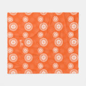 Minimalistische tangerine sinaasappel daisy floral fleece deken (Voorkant (Horizontaal))
