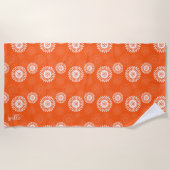 Minimalistische tangerine sinaasappel daisy floral strandlaken (Voorkant)