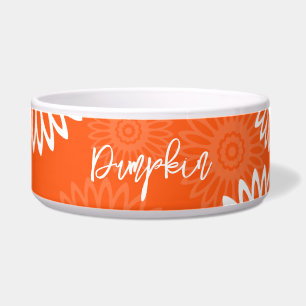 Minimalistische tangerine sinaasappel daisy floral voerbakje