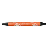 Minimalistische tangerine sinaasappel daisy floral zwarte inkt pen (Voorkant)
