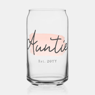 Minimalistische tante Baby Roze penseelstreek Nieu Blikvorm Glas