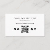 Minimalistische Tattoo artiest QR Code Social Medi Visitekaartje (Achterkant)