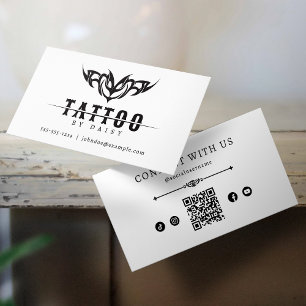 Minimalistische Tattoo Artiesten QR Code Social Me Visitekaartje