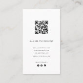 Minimalistische Tattoo Artist Visitekaartje met QR (Achterkant)
