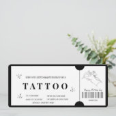 Minimalistische Tattoo Bon uitnodiging (Staand voorkant)