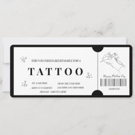 Minimalistische Tattoo Bon uitnodiging