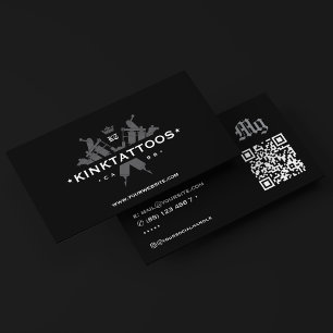 Minimalistische Tattoo Tattoo Artiest Kroon Zwart Visitekaartje