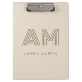 Minimalistische Taupe Beige Geometrische Aangepast Klembord