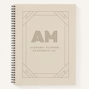 Minimalistische Taupe Beige Geometrische Aangepast Notitieboek