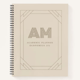 Minimalistische Taupe Beige Geometrische Aangepast Notitieboek