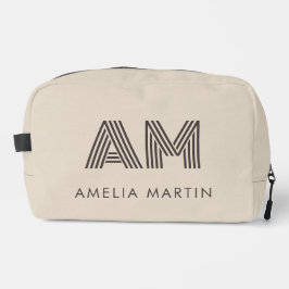 Minimalistische Taupe Beige Geometrische Aangepast Toilettasje