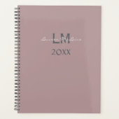 Minimalistische Taupe Blush Monogram Merkenidentit Planner (Voorkant)