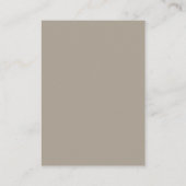 Minimalistische Taupe Brown Elegant Chique Bruilof Informatiekaartje (Achterkant)