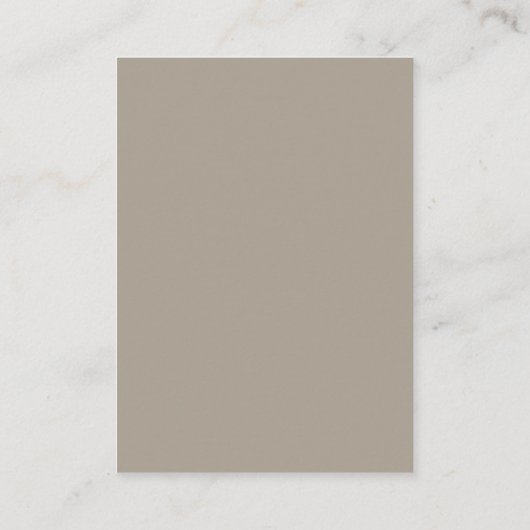 Minimalistische Taupe Brown Elegant Chique Bruilof Informatiekaartje (Achterkant)