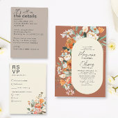 Minimalistische Taupe bruiloft details Informatiekaartje