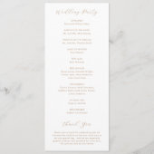 Minimalistische Taupe moderne bruiloft Programmakaart (Achterkant)
