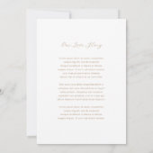 Minimalistische Taupe moderne bruiloft Save The Date (Achterkant)