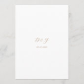 Minimalistische Taupe Moderne Trouwdag Menu (Achterkant)