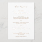 Minimalistische Taupe Moderne Trouwdag Menu (Voorkant)