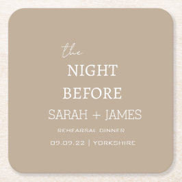 Minimalistische Taupe Repetitie Diner Wedding Part Kartonnen Onderzetters