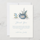 Minimalistische  Tea Party Brouwen Baby shower Bedankkaart (Voorkant)