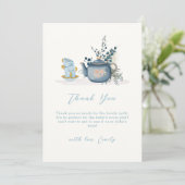 Minimalistische  Tea Party Brouwen Baby shower Bedankkaart (Staand voorkant)