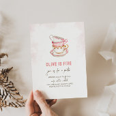 Minimalistische Tea Party verjaardagsuitnodiging Kaart