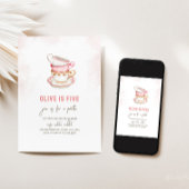 Minimalistische Tea Party verjaardagsuitnodiging Kaart