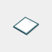 Minimalistische Teal Blauwe Twee Rand Monogram Post-it® Notes (Schuin)