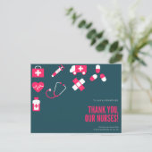 Minimalistische Teal en Magenta Iconische Dankjewe Briefkaart (Staand voorkant)