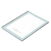 Minimalistische Teal Twee Rand Monogram  Notitieboek (Linkerzijde)