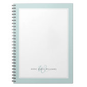 Minimalistische Teal Twee Rand Monogram  Notitieboek (Voorkant)
