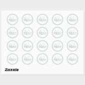 Minimalistische Teal Twee Rand Monogram Ronde Sticker (Vel)