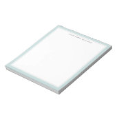 Minimalistische Teal Twee Rand Naam Notitieblok (Linkerzijde)